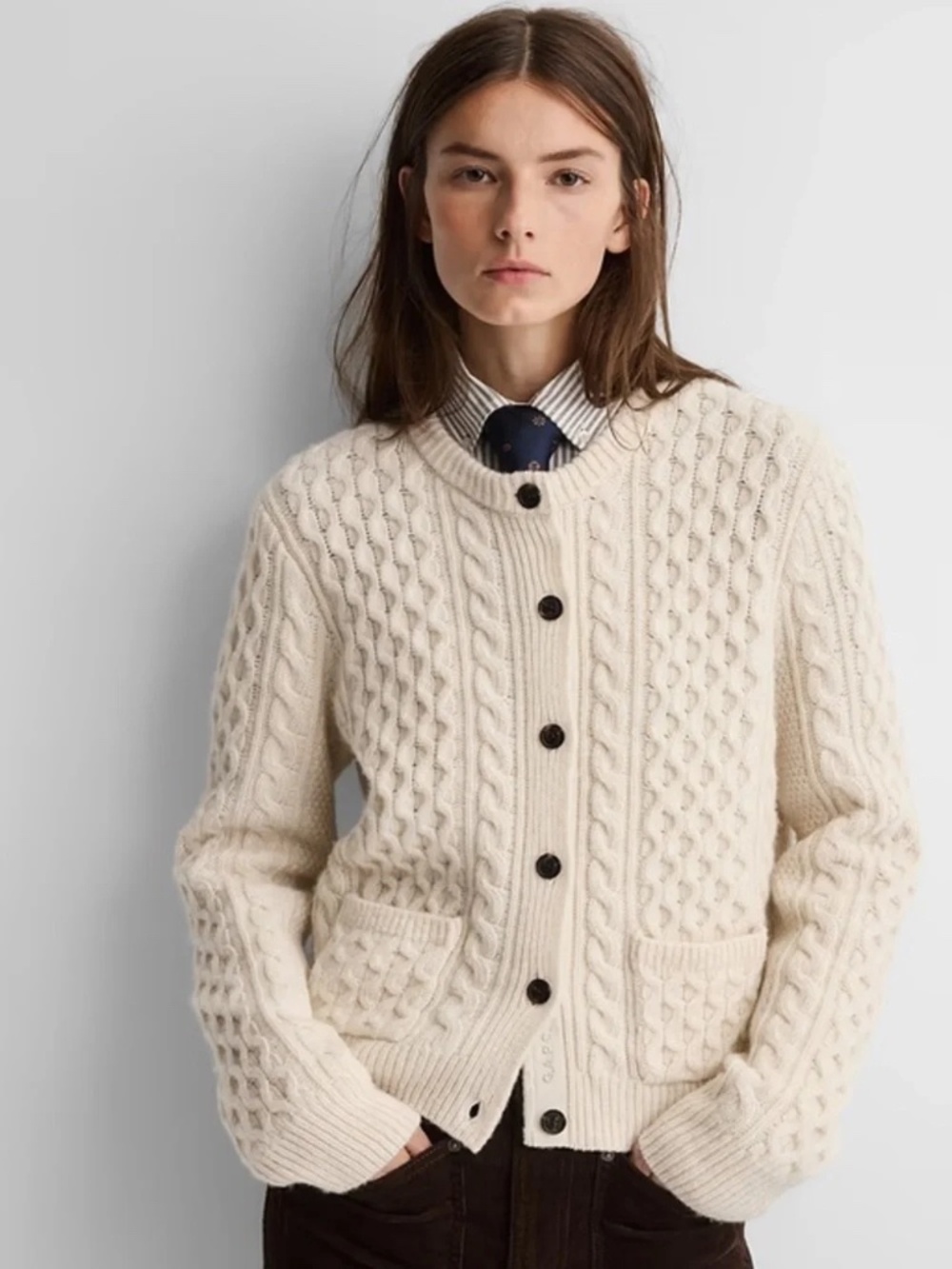 Women's Gap × A.P.C. Wool Cable-Knit Cardigan Sz S NWT